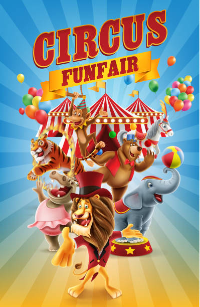 cyrk - circus animal stock illustrations