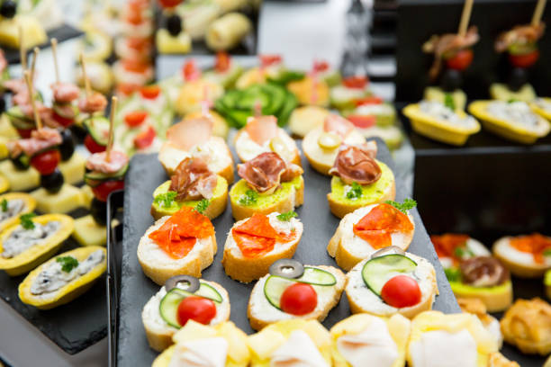 istock different types of catering canapes on buffet 1072595034