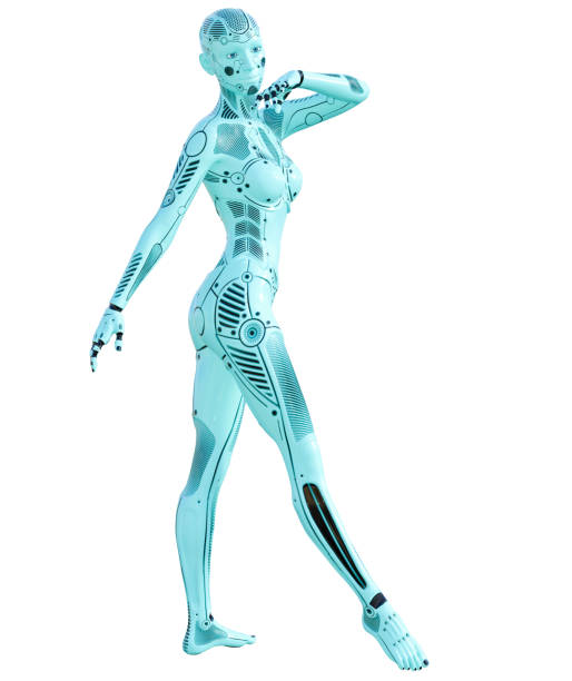 istock Woman robot. Metal droid. Artificial Intelligence. 1072597276