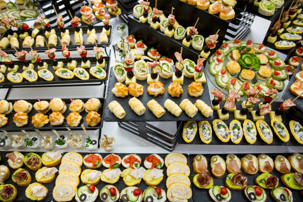 istock different types of catering canapes on buffet 1072598390