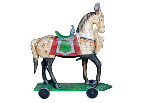 istock Antique fair horses with wheels. 1072598838