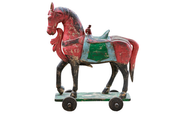 istock Antique fair horses with wheels. 1072598872