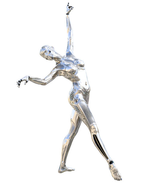 istock Woman robot. Metal droid. Artificial Intelligence. 1072600432