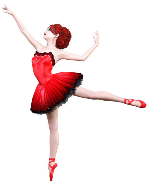 istock 3D ballerina in red tutu. 1072600502