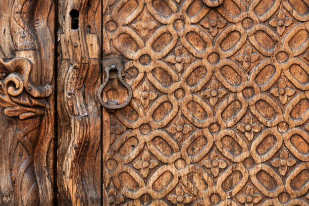Old colonial wood door.
