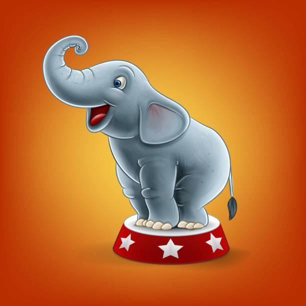 Circus Elephant Performance Stock Illustration - Download Image Now -  Elephant, Cartoon, Circus - iStock