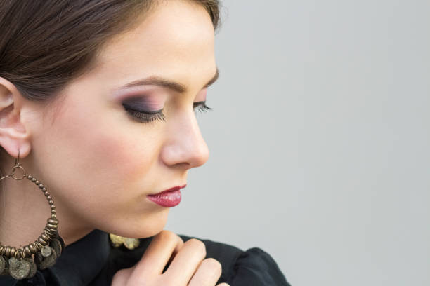 istock Brunette Girl on White 1072603466