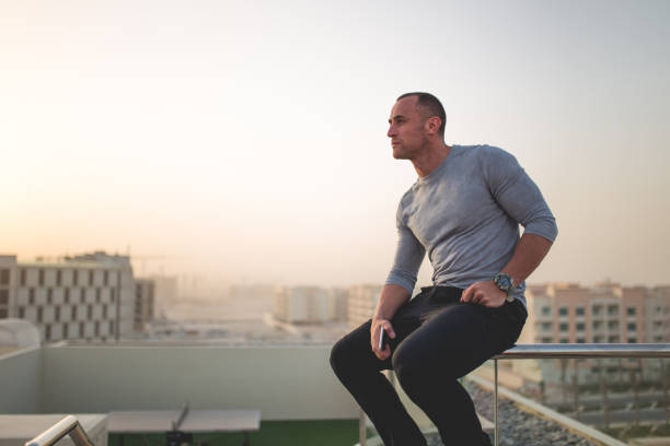 istock Tourist enjoying view from his accommodation 1072605250