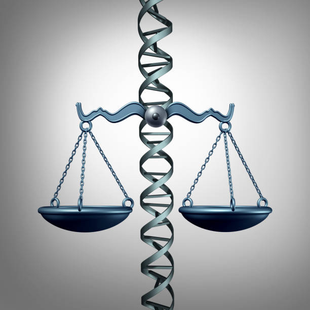 Bioethics And The Law Bioethics and the law representing medicine and philosophy or medical ethics pertaining to gene editing or genetic biotechnology ethics and legislation as a 3D illustration. research ethics stock pictures, royalty-free photos & images