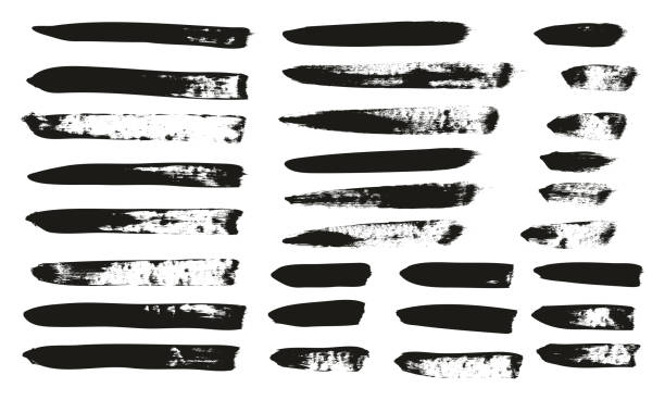 istock Calligraphy Paint Brush Lines Mix High Detail Abstract Vector Background Set 128 1072609242