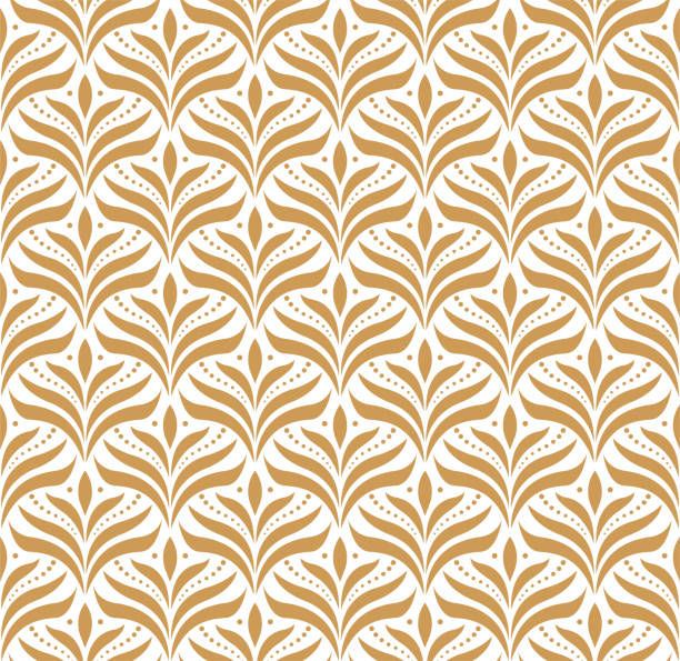 ilustrações, clipart, desenhos animados e ícones de teste padrão floral arabesco sem emenda. fundo de estilo art déco. vector flor abstrato textura. - pattern art deco circle backgrounds