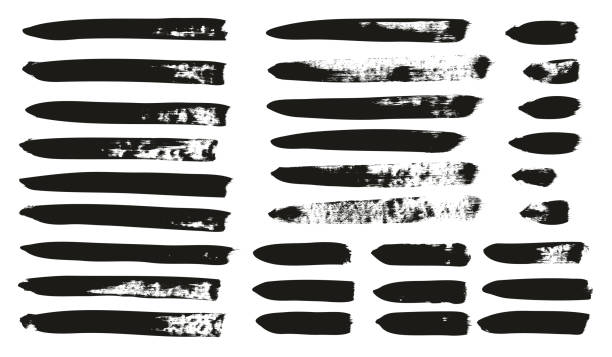istock Calligraphy Paint Brush Lines Mix High Detail Abstract Vector Background Set 126 1072609408