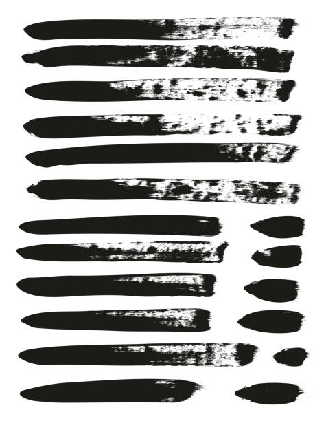 istock Calligraphy Paint Brush Lines Mix High Detail Abstract Vector Background Set 103 1072609620