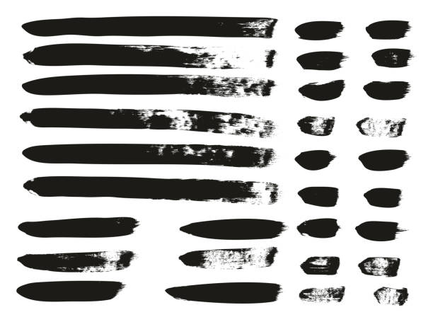 istock Calligraphy Paint Brush Lines Mix High Detail Abstract Vector Background Set 134 1072609652