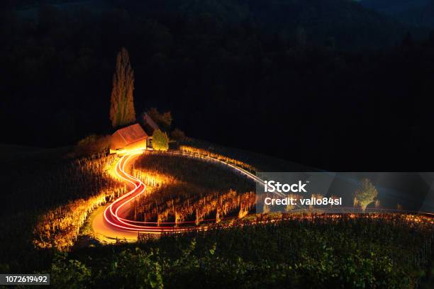 Famous Heart Shaped Wine Road In Slovenia View From Spicnik Near Maribor Happy Valentines Day Stock Photo - Download Image Now