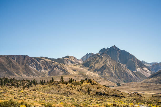 Rock Creek forms Little Lakes basin in the Sierra Nevada Range near Bishop, California