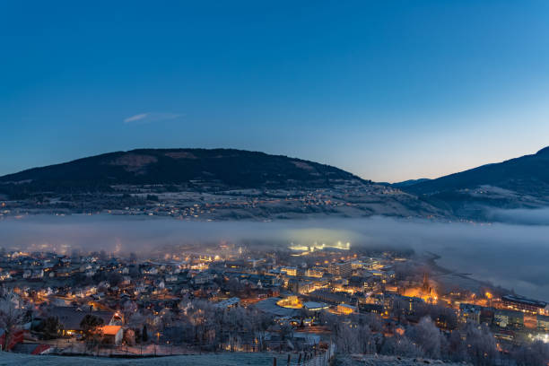 istock Stratus clouds over Voss town. Hordaland, Norway. 1072643926
