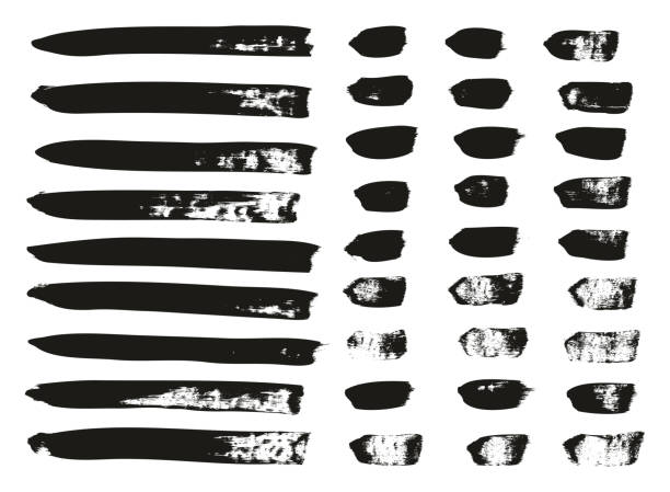 istock Calligraphy Paint Brush Lines Mix High Detail Abstract Vector Background Set 46 1072645168
