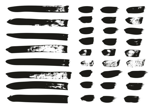 istock Calligraphy Paint Brush Lines Mix High Detail Abstract Vector Background Set 42 1072646652