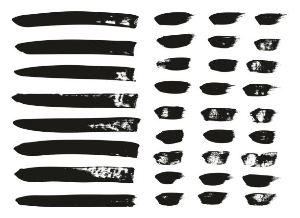 istock Calligraphy Paint Brush Lines Mix High Detail Abstract Vector Background Set 47 1072646758