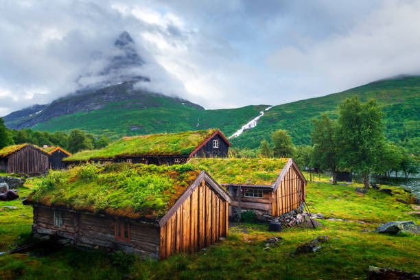 istock Norwegian grass roof old house 1072646940
