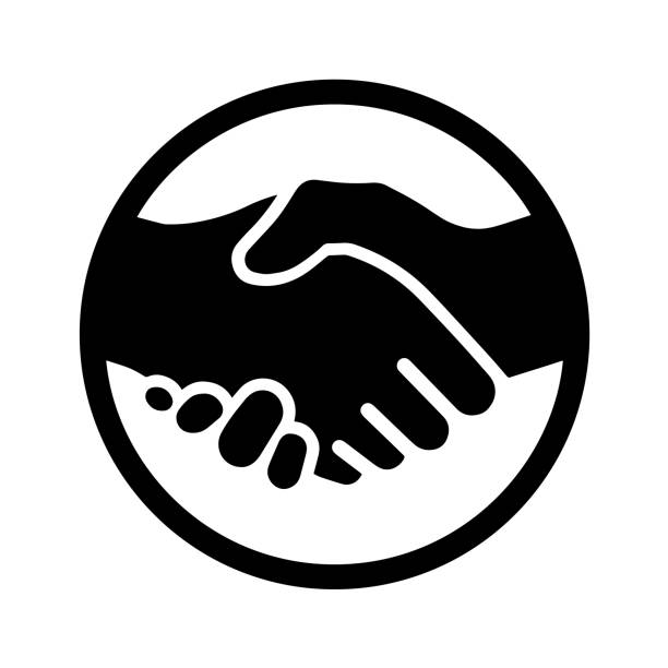 Icon of a handshake. Vector illustration EPS10 2 Icon of a handshake. Vector illustration EPS10 handshake stock illustrations