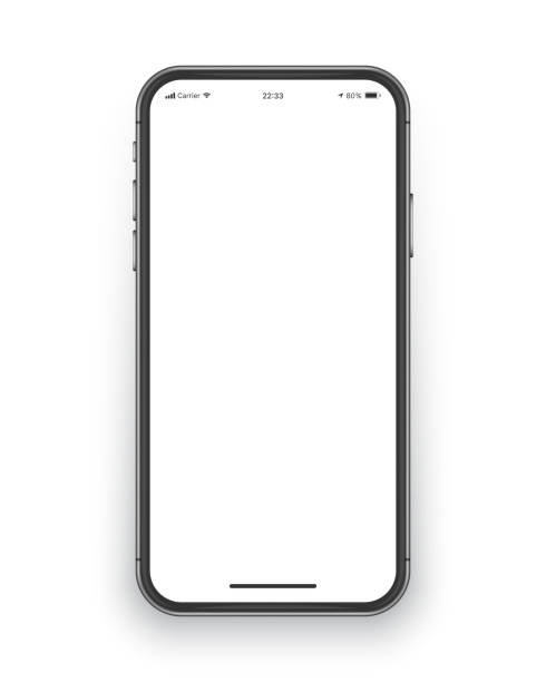 bezramowa makieta ekranu smartfona - smartphone stock illustrations