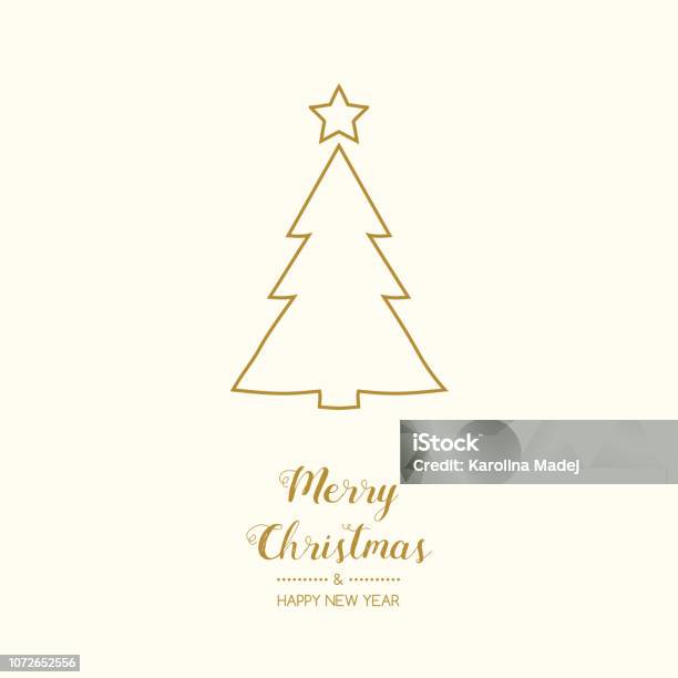 Christmas Decoration With Wishes And Hand Drawn Tree Vector Stock Illustration - Download Image Now