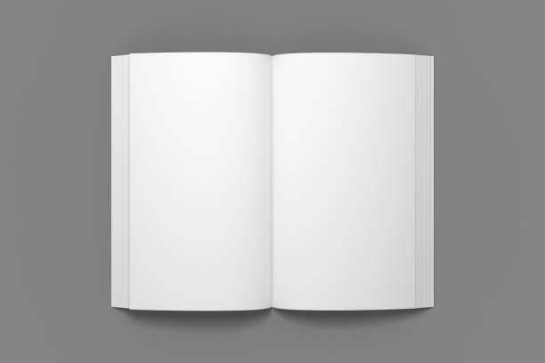 istock Empty opened 3D illustration of book mockup. 1072656376