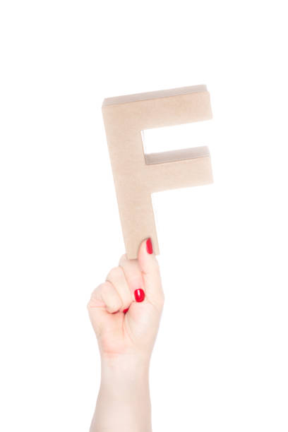 istock She holds up the letter F 1072656394