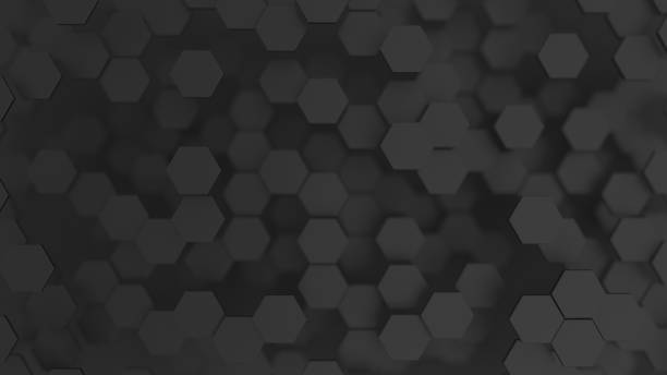 istock Abstract minimalist background with black 3d hexagons 1072659176