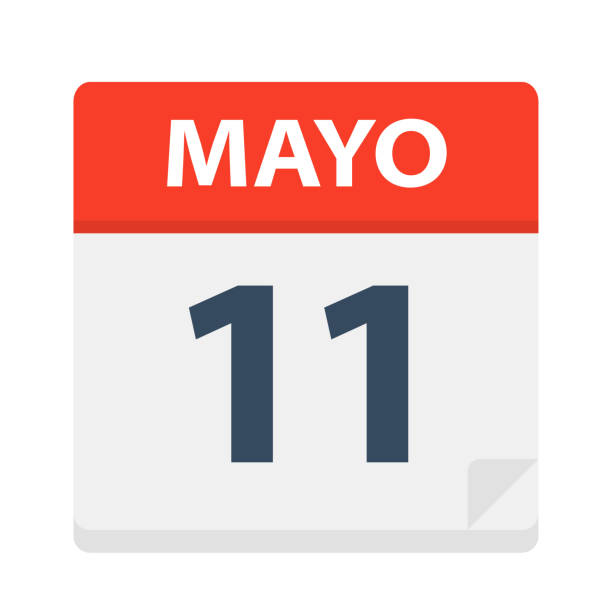istock Mayo 11 - Calendar Icon - May 11. Vector illustration of Spanish Calendar Leaf 1072672264