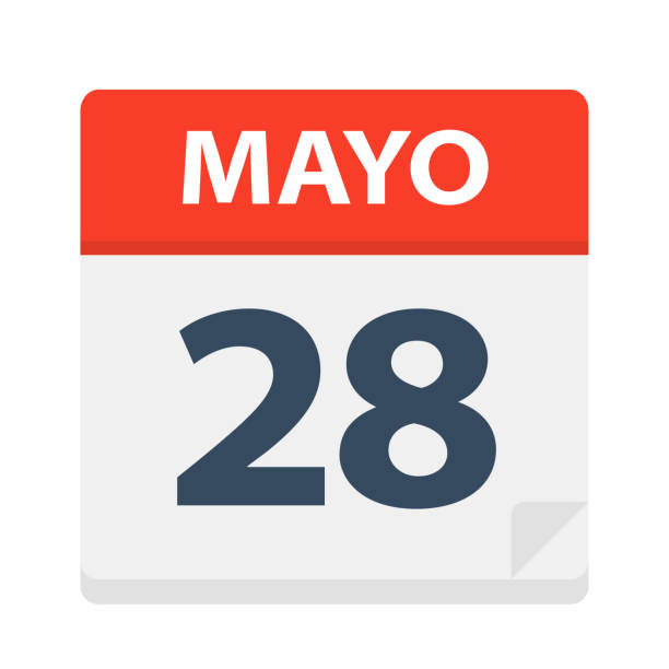 istock Mayo 28 - Calendar Icon - May 28. Vector illustration of Spanish Calendar Leaf 1072672318