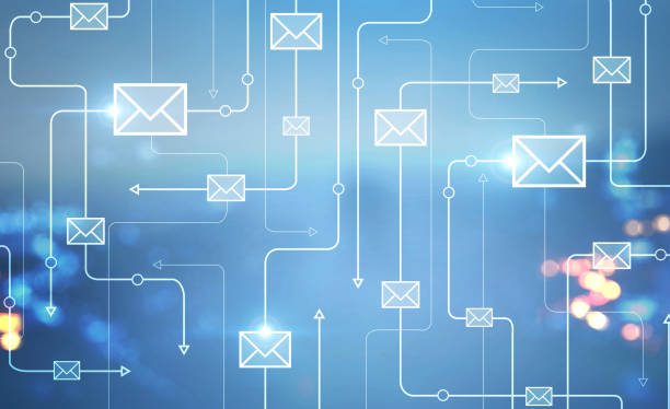 istock Email icons in blurred night city 1072673232