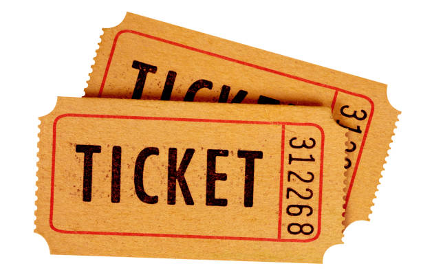 istock Two old movie tickets isolated white background. 1072674262