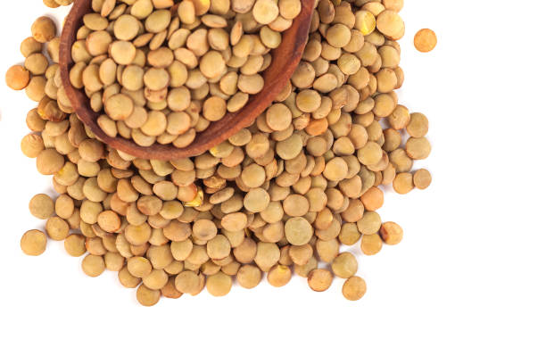 istock dry lentils on wooden spoon isolated on a white background 1072677062