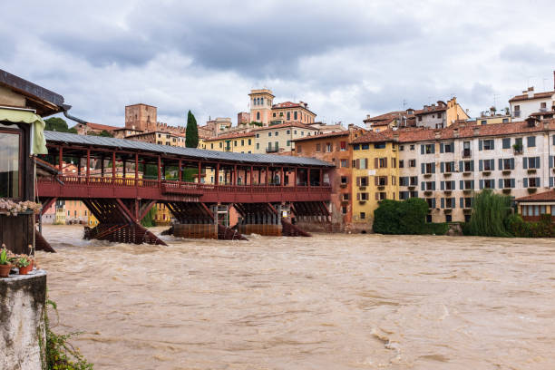 istock Bassano del Grappa - Brenta River in full 1072680548