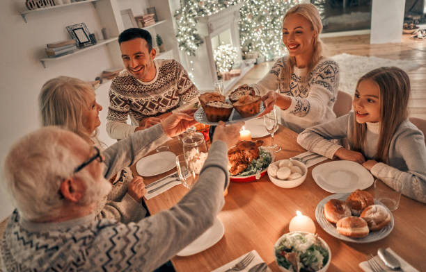 istock The family having a christmas dinner 1072683302