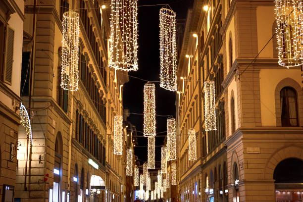 istock Illuminated Christmas street in Florence 1072684812
