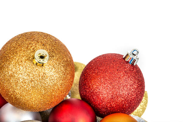 istock Christmas balls isolated on a white background. 1072689116