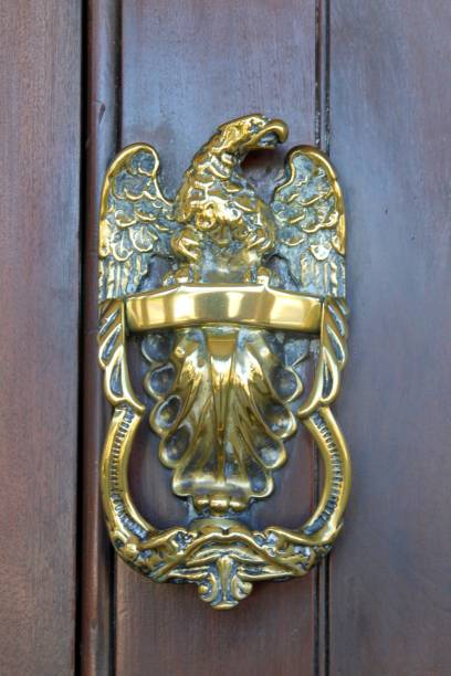 Eagle door knocker on a wooden door