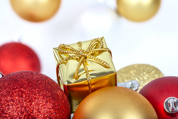 istock Christmas balls isolated on a white background. 1072689728