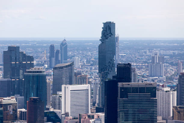 vista aérea do mahanakhon - silom - fotografias e filmes do acervo