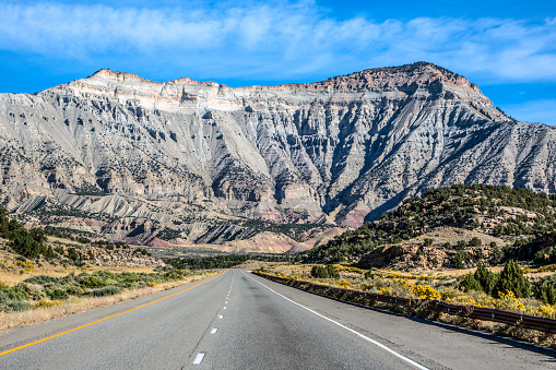 Eastbound on Interstate 70 near Grand Mesa, Colorado.