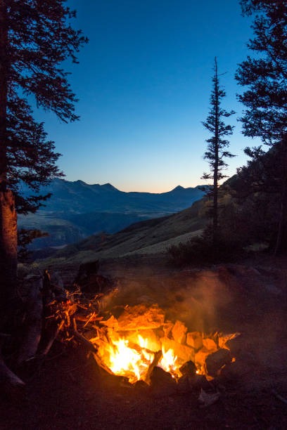 incendio in campo di alta campagna - uncompahgre national forest foto e immagini stock
