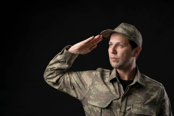 istock Male Soldier Portrait 1072732156