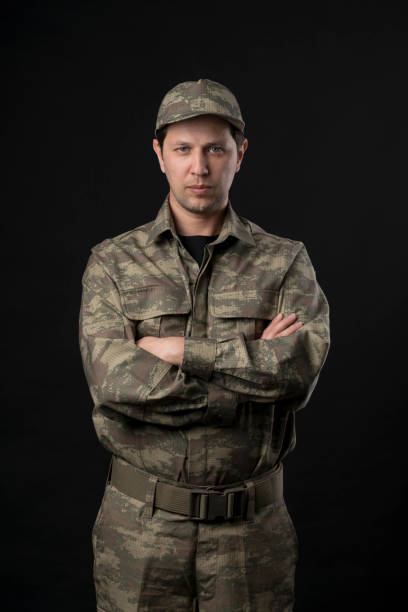 istock Male Soldier Portrait 1072732666