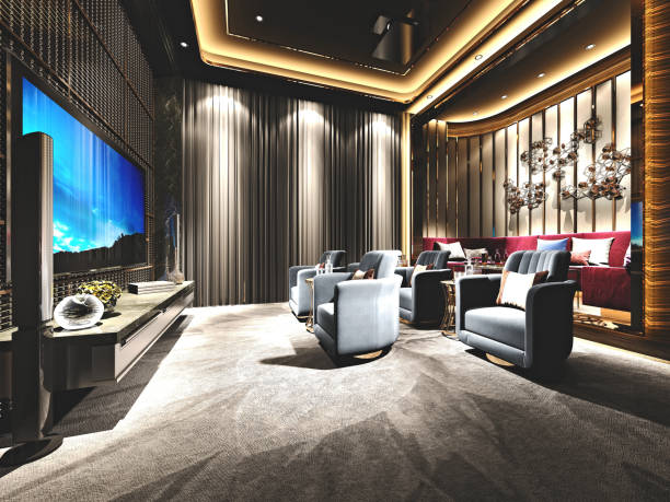 3d render of home cinema room