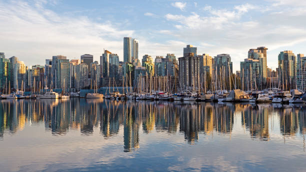 istock Skyline of Vancouver, BC, Canada from harbor at sunset 1072747862
