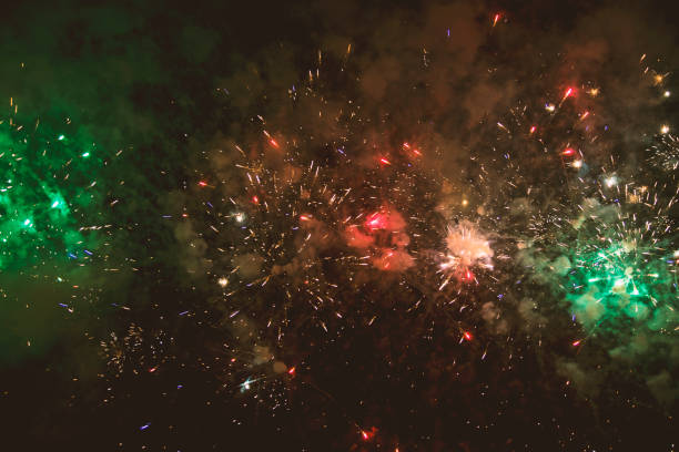 istock Colorful Fireworks show at night. 1072756470